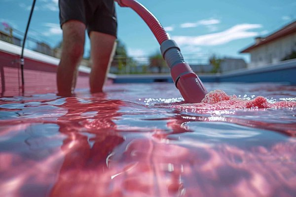 Quelle est la meilleure méthode pour éliminer les taches d'algues rouges dans une piscine ?