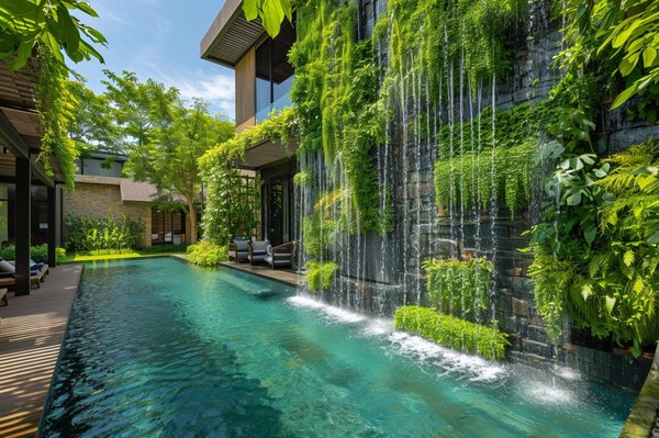 Quels sont les avantages des piscines avec des murs végétaux verticaux ?