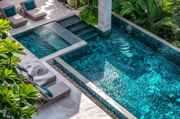 Quels sont les avantages des piscines avec des aires de repos immergées ?